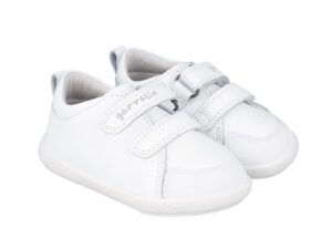 zapato infantil respetuoso Garvalín blanco vista lateral y frontal