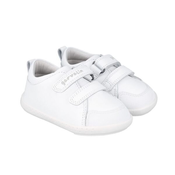 zapato infantil respetuoso Garvalín blanco vista lateral y frontal