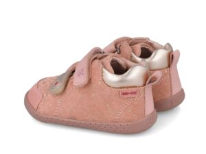 botín barefoot respetuoso niña Garvalín rosa vista trasera