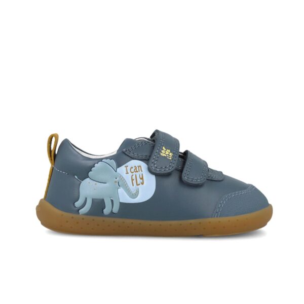 zapato infantil respetuoso Garvalín azul vista lateral exterior