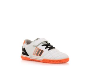 Zapatilla respetuosa fútbol Mustang en vista diagonal, calzado barefoot infantil