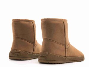 bota barefoot vegana mujer Mustang NUEZ topo tipo UGG vista trasera