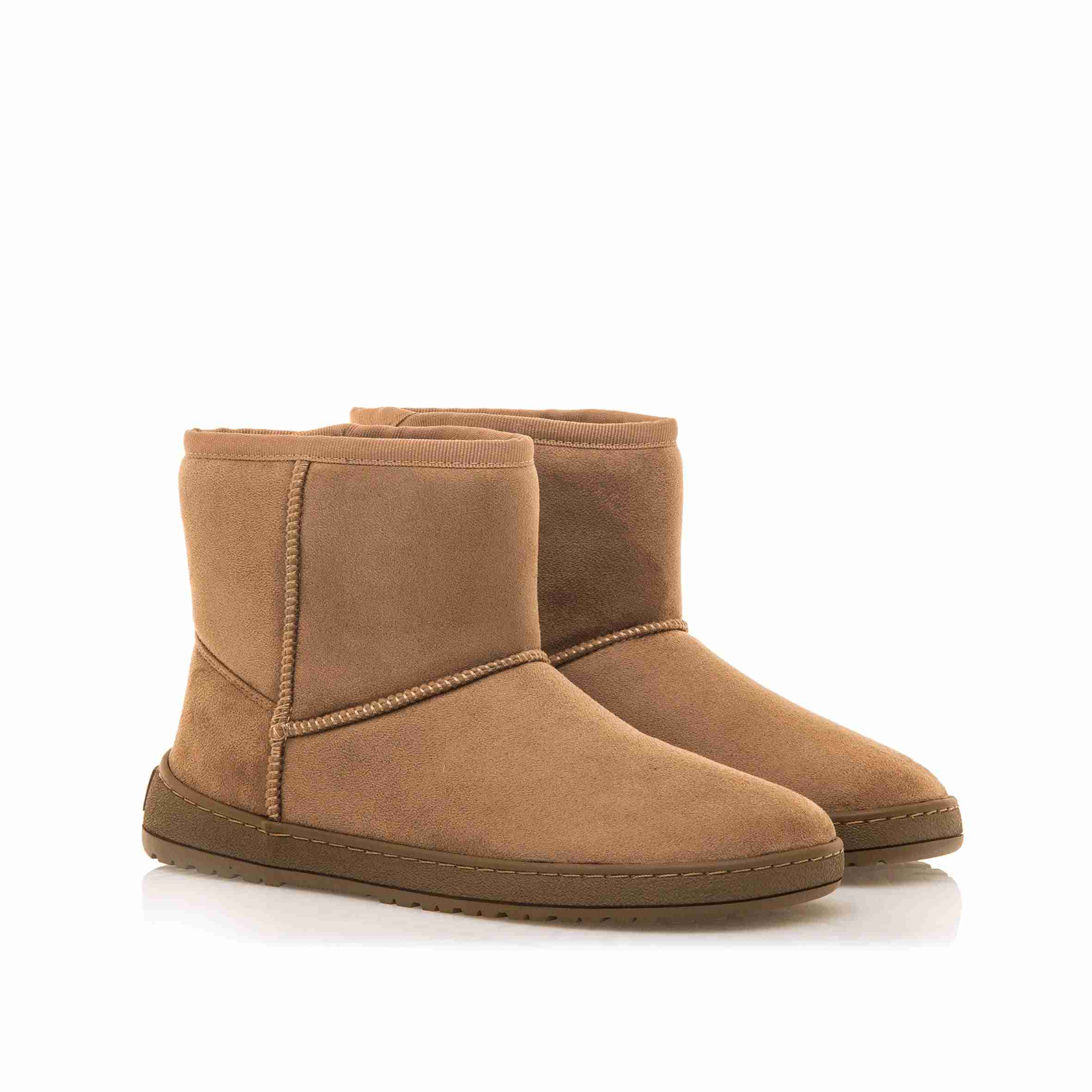 bota barefoot vegana mujer Mustang NUEZ topo tipo UGG vista lateral