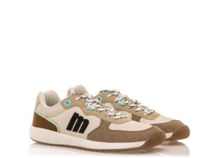 sneaker barefoot vegano mujer Mustang Plity Taupe vista lateral