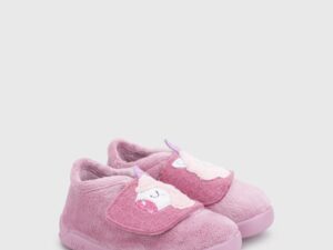 Zapatillas de casa Igor Homie unicornio barefoot vista diagonal, diseño infantil respetuoso