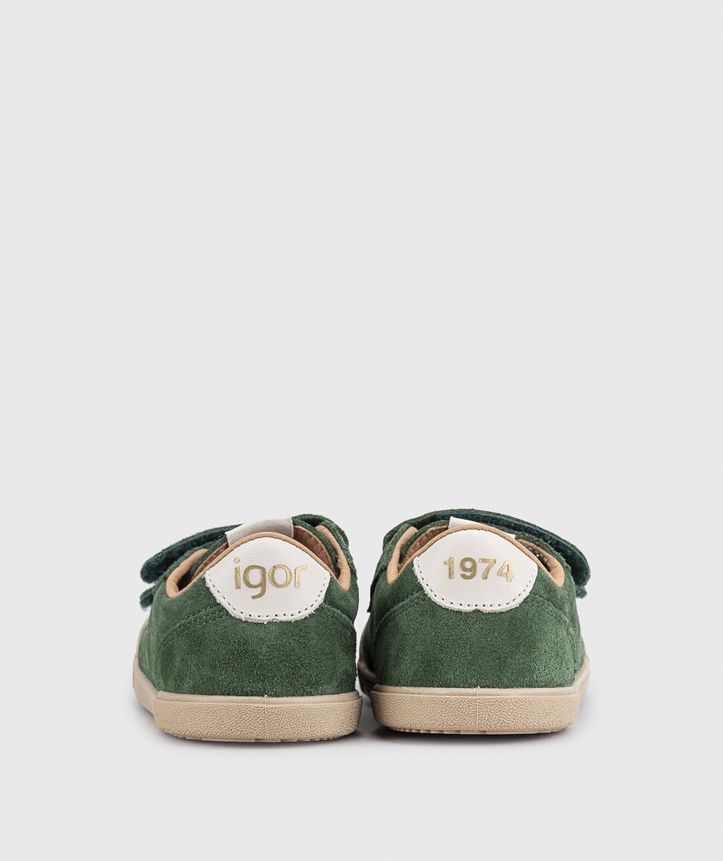 tennis suede verde de igor vista trasera