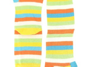 Calcetines de dedos Boma albaricoque a rayas de algodón barefoot