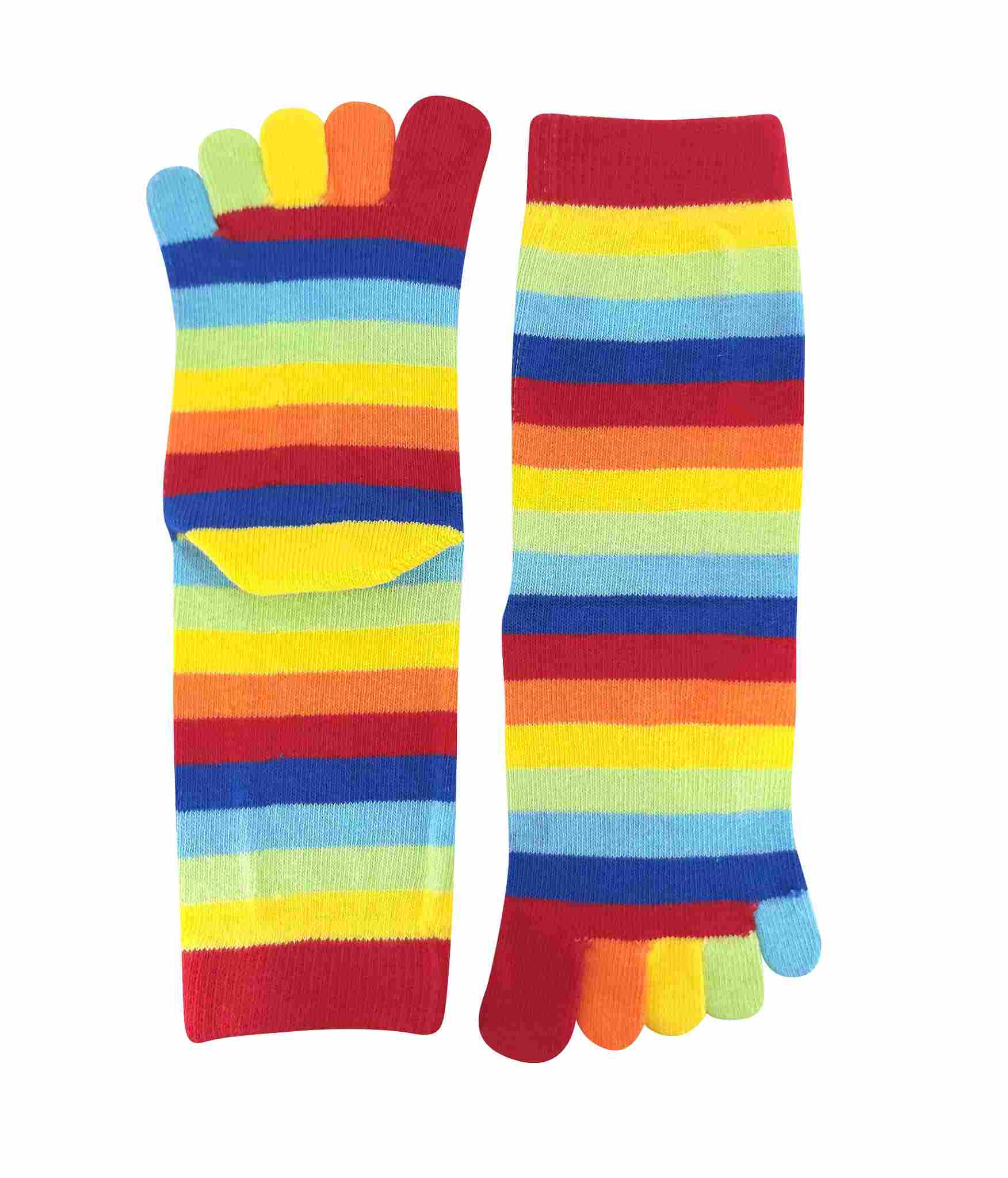 Calcetines de dedos barefoot Boma arcoíris multicolor a rayas