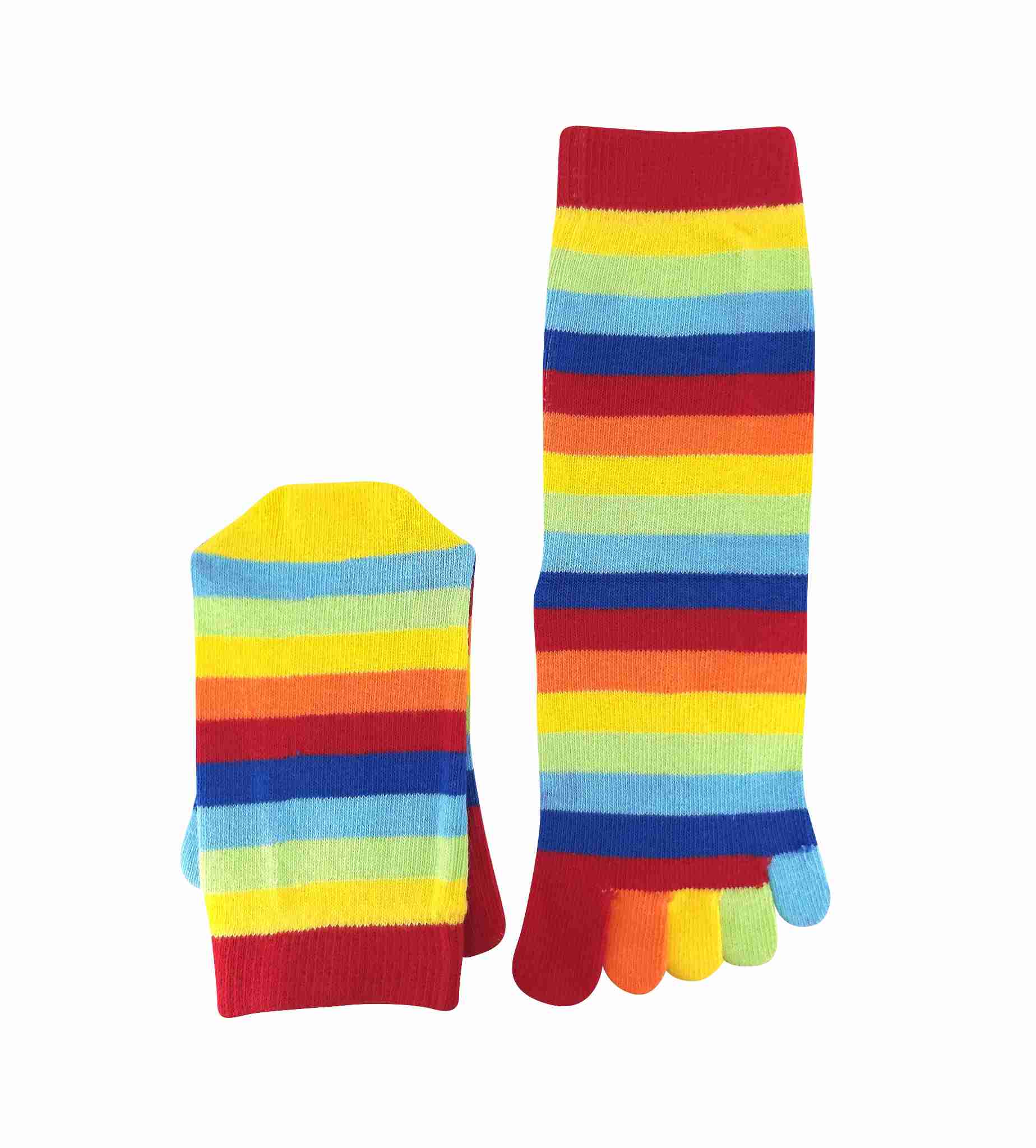 Calcetines de dedos barefoot Boma arcoíris multicolor a rayas