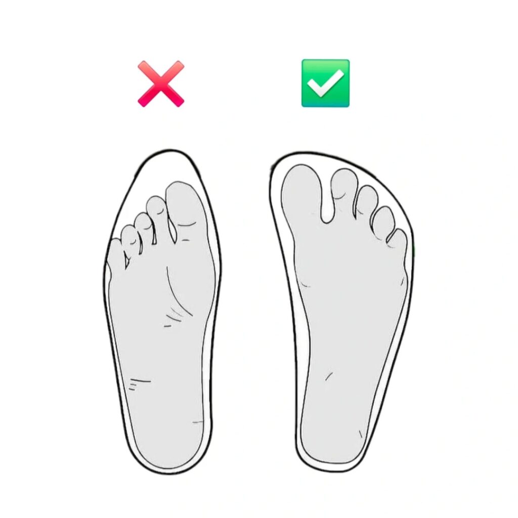 calzado estrecho comprime los dedos del pie