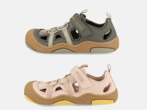 sandalia barefoot infantil Blanditos by Crios modelo Olimpo beige con puntera cerrada y diseño flexible para desarrollo natural del pie