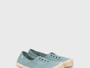 zapatillas barefoot mujer verano lona matcha vista lateral