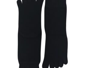 calcetines con dedos de bambú negros altos estirados