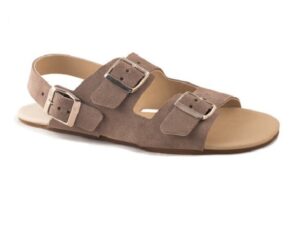 sandalia bio mujer coqueflex 1560 beige serraje doble hebilla ajustable talon