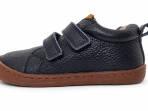 Bota barefoot infantil azul marino Flexi Nens con velcro vista lateral