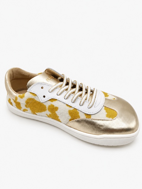 zapatillas barefoot mujer Flexi Nens 9028-X Cow horma XL con estampado vacuno y puntera amplia para pies anchos