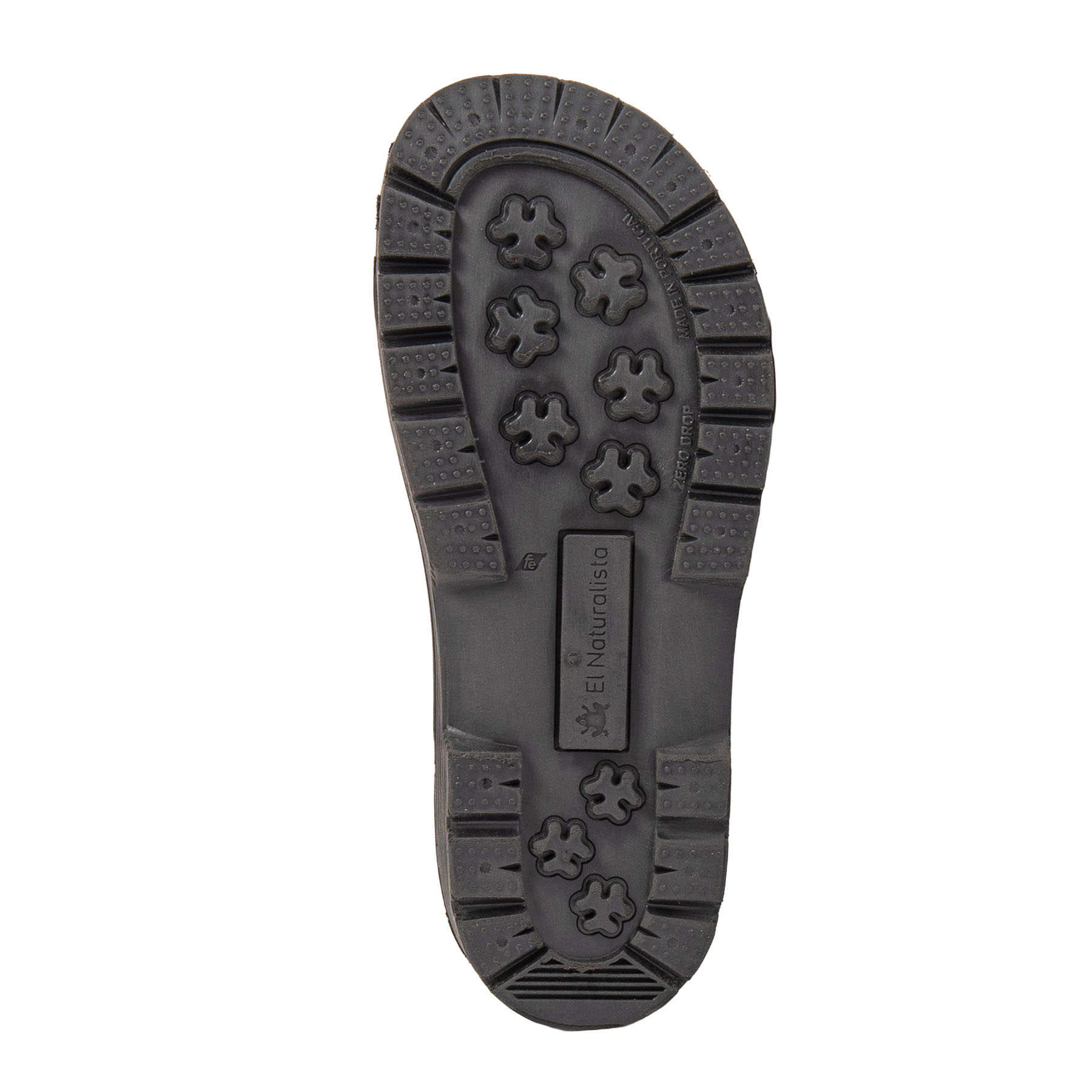 Suela antideslizante del botín de agua barefoot El Naturalista Chuva Rubber Black.