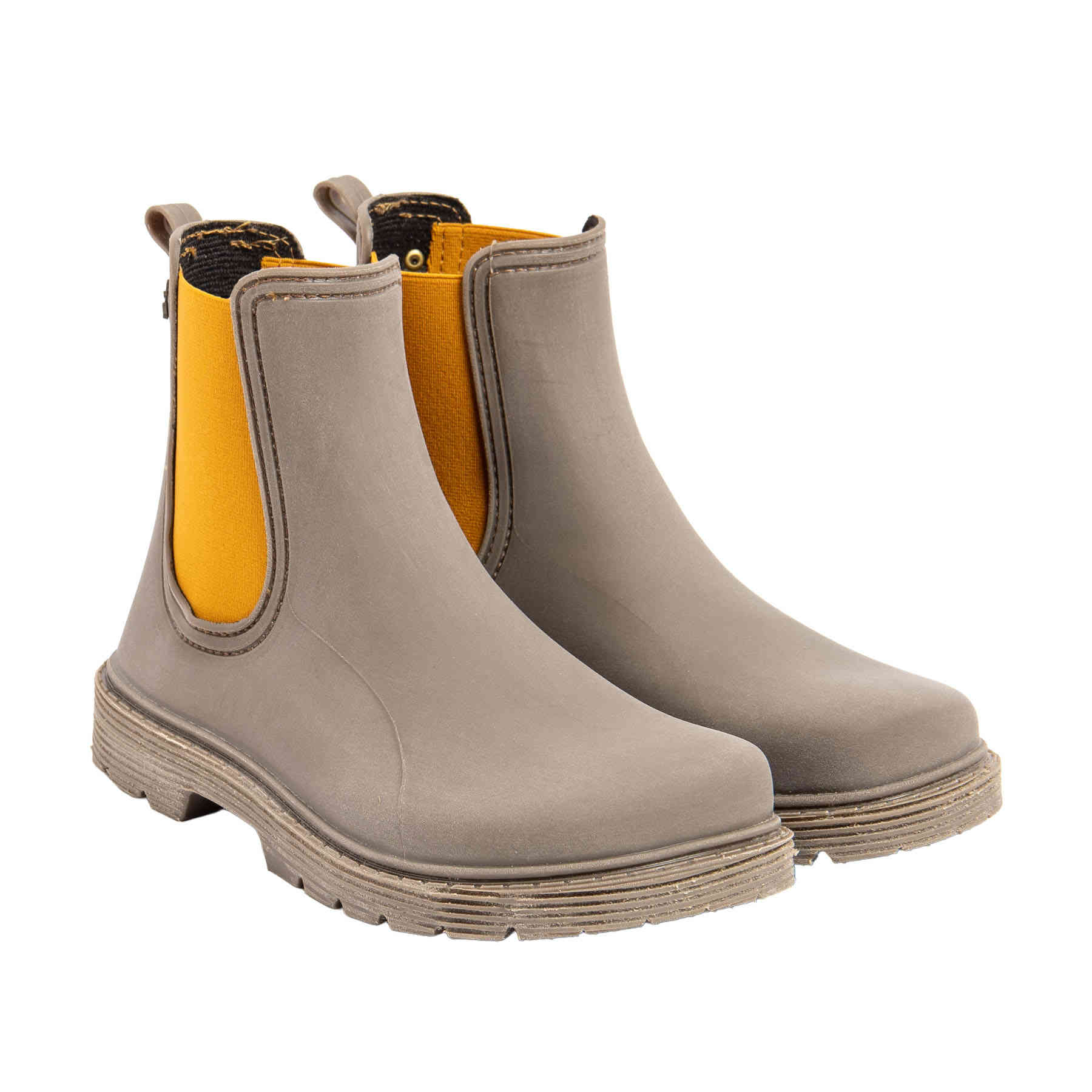 Botín de agua barefoot El Naturalista Chuva Rubber Topo-Skimo con elástico mostaza.