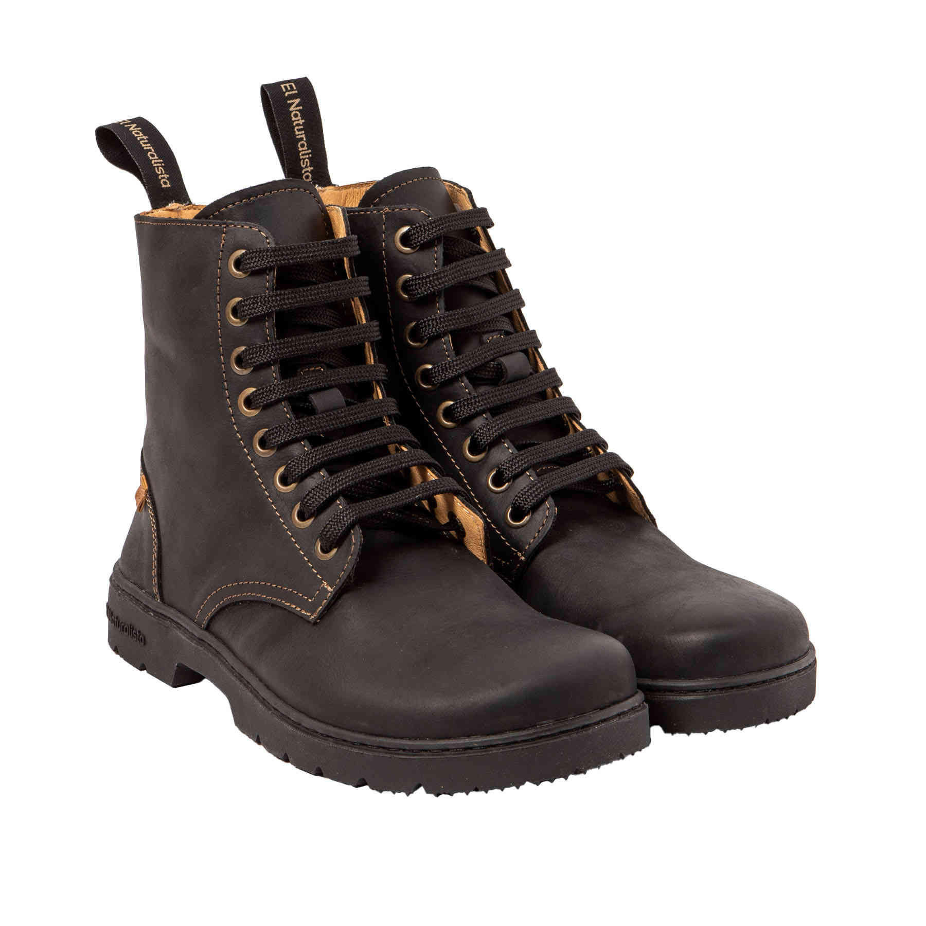 Bota barefoot El Naturalista Nómada N5264 Black de piel para mujer