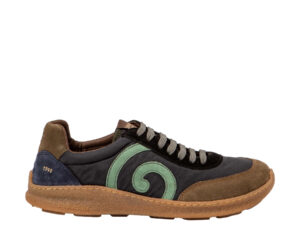 Vista lateral de la zapatilla barefoot El Naturalista Oroel Multi Material Black.