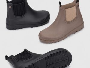 igor-alex-botas-agua-mujer-negro-taupe-detalles.jpg Comparativa de las botas de agua Igor Alex en negro y topo junto al detalle de la suela
