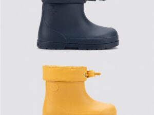 Comparativa de las botas de agua infantiles respetuosas Igor en los colores marino y mostaza