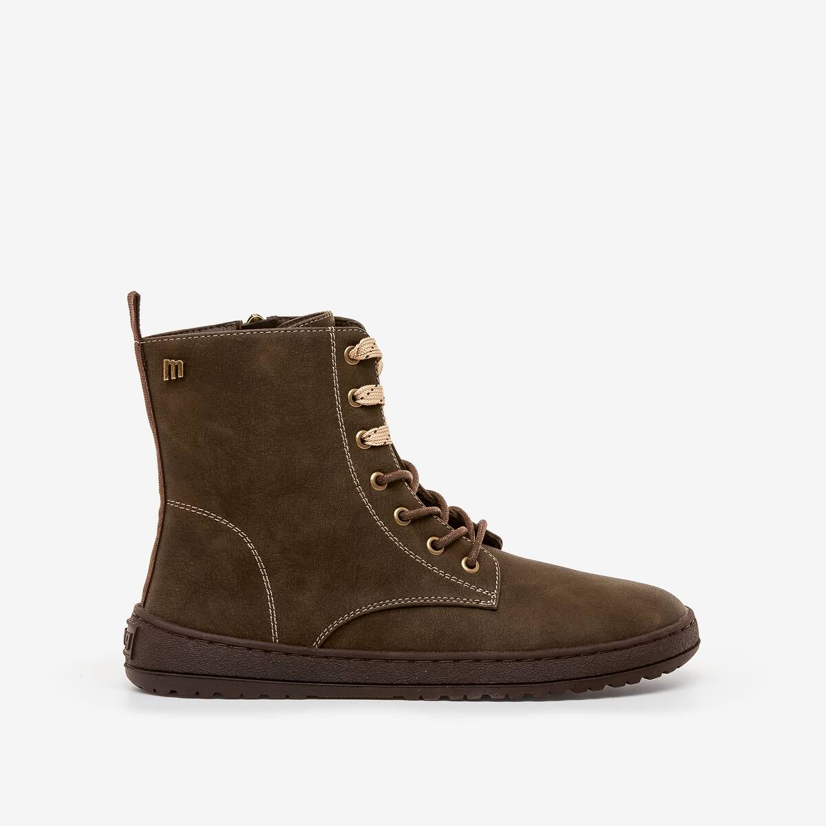 Botín barefoot vegano Mustang Free Alask color marrón - vista lateral