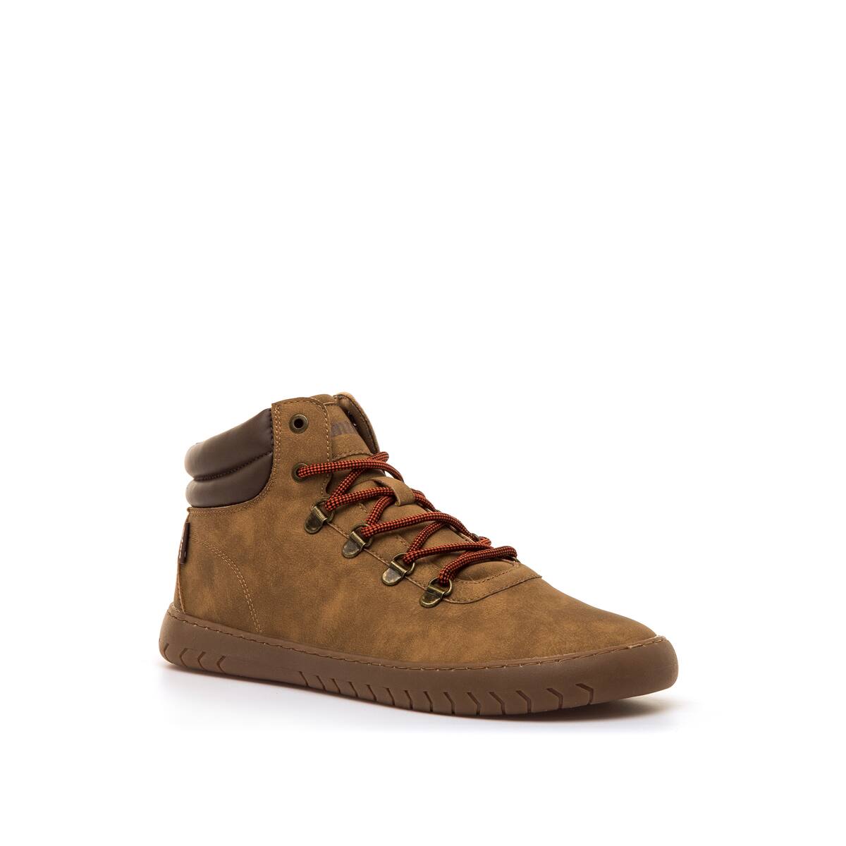 Botín barefoot vegano Mustang Free estilo trekking color camel - vista tres cuartos