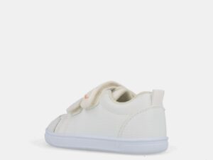 zapatilla-respetuosa-blanditos-chyclid-blanco-vegano-doble-velcro-trasera.jpg Zapatilla respetuosa infantil Blanditos Chyclid blanca vegana con doble velcro, vista trasera lateral.