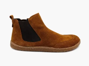 bota-barefoot-vivant-piel-serraje-marron-lateral-elastico Bota barefoot Chelsea Vivant de mujer en serraje Liken con elástico lateral