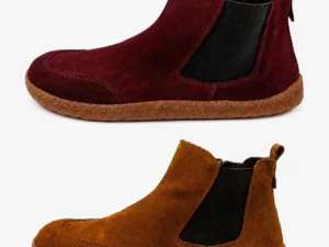 Bota barefoot Chelsea de mujer Vivant en serraje liken u en serraje burdeos