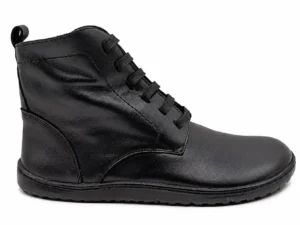 Botín barefoot de mujer Vivant en piel negra con cordones elásticos