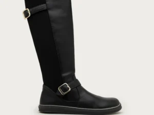 Botas altas barefoot Coqueflex Noria Black | LAR Barefoot Botas altas barefoot mujer Coqueflex Noria Black — piel de vacuno, cero drop y puntera ancha