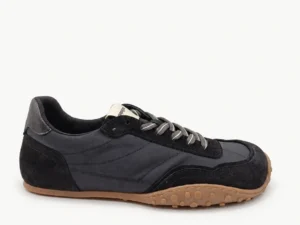 Zapatillas Barefoot Coqueflex Kova negras de serraje y nylon, vista lateral